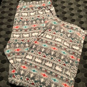 Grey polar bear pajama pants
